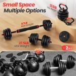 FITPLAM 4-in-1 Adjustable 45lbs Dumbbell Set