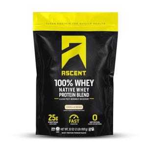 Ascent 100% Whey Protein Powder - Vanilla Bean