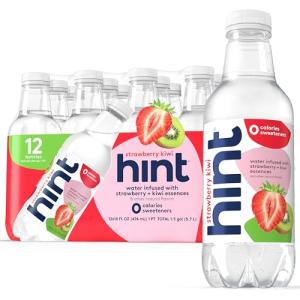 Hint Water Strawberry-Kiwi ,Pure Water Infused with Strawberry and Kiwi, Zero Sugar, Zero Calories, Zero Sweeteners, Zero Preservatives, Zero Artificial Flavors,16 Ounce Bottles , (Pack of 12)