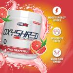 EHPlabs OxyShred Thermogenic Pre Workout Powder & Shredding Supplement - Clinically Proven Preworkout Powder with L Glutamine & Acetyl L Carnitine, Energy Boost Drink - Pink Grapefruit, 60 Servings