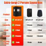 Portable 2-Person Steam Sauna Tent with Chairs