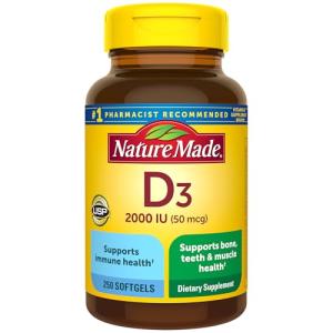 Nature Made Vitamin D3 2000 IU, 250 Softgels
