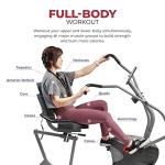 Sunny Health & Fitness Recumbent Bike with Arm Exercisers