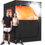 Portable 2-Person Home Steam Sauna with Chairs