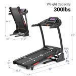 THERUN Folding Incline Treadmill with 300 lbs Capacity