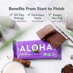 ALOHA Chocolate Fudge Brownie Protein Bars - 12 Count