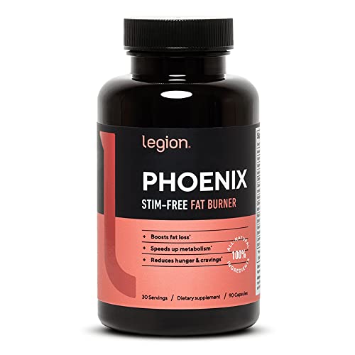 Legion Phoenix Fat Burner & Thermogenic Fat Loss Loss Pills (Caffeine Free) Appetite Suppressant - 100% Natural & Scientifically Validated Formulation with Forskolin, Naringin, More - 30 Svgs?