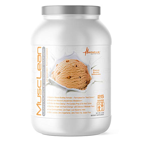 Metabolic Nutrition - Musclean - Milkshake, Whey High Protein Meal Replacement, Maintenance Nutrition, Low Carb, Keto Diet, Digestive Enzymes, Peanut Butter, 2.5 Pound (25 ser)