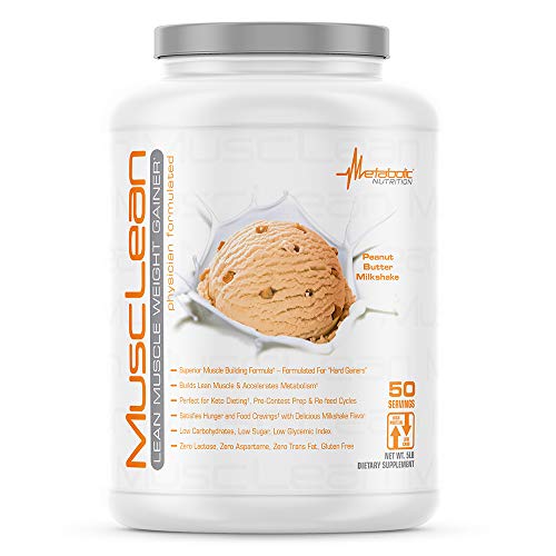 Metabolic Nutrition - Musclean - Milkshake, Whey High Protein Meal Replacement, Maintenance Nutrition, Low Carb, Keto Diet, Digestive Enzymes, Peanut Butter, 5 Pound (50 ser)