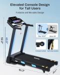 BORGUSI Folding Treadmill with Auto Incline and Bluetooth