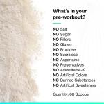 PurePump Natural Pre Workout Powder - Unflavored 30 Servings