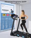 BORGUSI Folding Treadmill with Auto Incline and Bluetooth