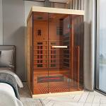 2 Person Infrared Sauna with Carbon Panels, Glass Display