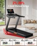 UMAY Fitness Treadmill with 20% Incline & Large Area