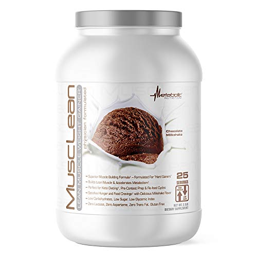 Metabolic Nutrition - Musclean - Milkshake, Whey High Protein Meal Replacement, Maintenance Nutrition, Low Carb, Keto Diet, Digestive Enzymes, Chocolate, 2.5 Pound (25 ser)