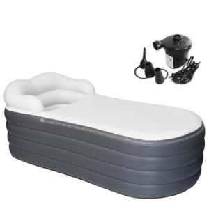 B&Y Inflatable Adult Soaking Tub with Headrest