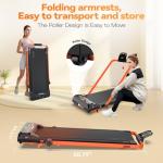 Compact Walking Pad Treadmill with Incline and Handlebar