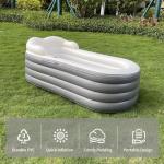B&Y Inflatable Adult Soaking Tub with Headrest