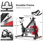 Adjustable Quiet Indoor Cycling Bike with 49 LB Flywheel