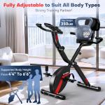 5-in-1 Folding Stationary Exercise Bike - Black/Red