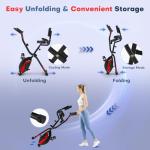 5-in-1 Folding Stationary Exercise Bike - Black/Red