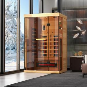 2 Person Infrared Sauna with Carbon Panels, Glass Display
