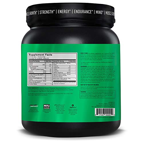Pre JYM Pre Workout Powder - BCAAs, Creatine HCI, Citrulline Malate, Beta-Alanine, Betaine, and More | JYM Supplement Science | Rainbow Sherbet Flavor, 30 Servings
