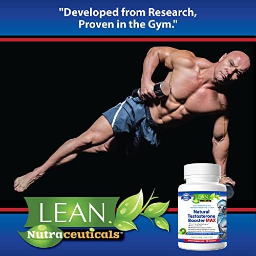 Lean Nutraceuticals Md Certified Testosterone Booster for Men Max Natural Actives Metabolism Booster Muscle Builder Tongkat Ali, Tribulus Territis, Horny Goat, Dhea, DAA, Fenugreek 90 Caps