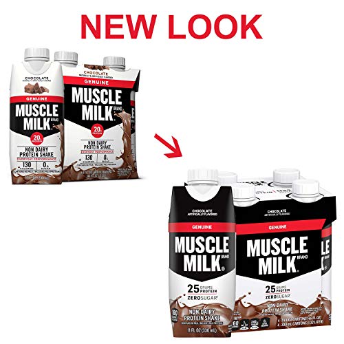 Muscle Milk Genuine Protein Shake, Chocolate, 25g Protein, 11 Fl Oz (Pack of 4)