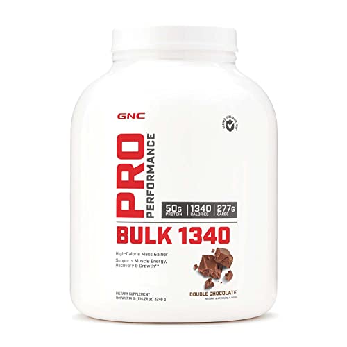 GNC Pro Performance Bulk 1340 - Double Chocolate, 9 Servings, Supports Muscle Energy, Recovery and Growth