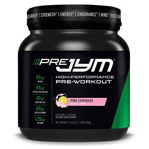 Pre JYM Pre Workout Powder - BCAAs, Creatine HCI, Citrulline Malate, Beta-Alanine, Betaine, and More | JYM Supplement Science | Pink Lemonade Flavor, 20 Servings