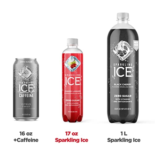 Sparkling Ice, Cherry Limeade Sparkling Water, Zero Sugar Flavored Water, with Vitamins and Antioxidants, Low Calorie Beverage, 17 fl oz Bottles (Pack of 12)