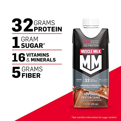 Muscle Milk Pro Series Protein Shake, Knockout Chocolate, 4 Count