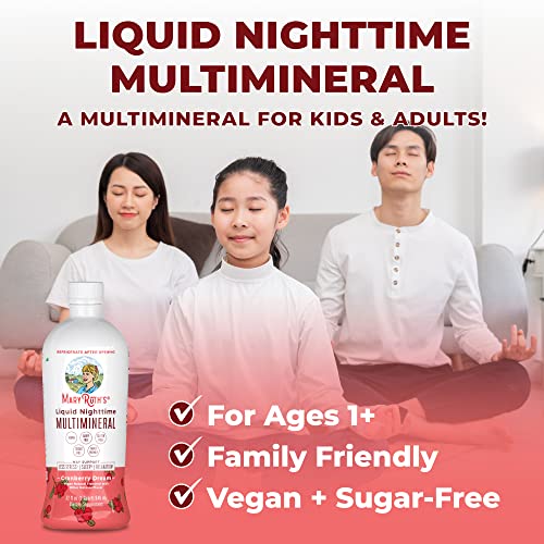 Nighttime Liquid Multimineral Supplement | Sugar Free | Natural Sleep Support for Adults & Kids | NO Melatonin | Magnesium, Calcium & MSM | Available in 4 Flavors | Vegan | Gluten Free | 32 Servings
