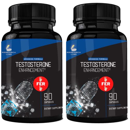 Pharmacist Recommended 2 for 1 Promo(180ct) Testosterone Booster Male Enhancement by Research Labs. Increase Lean Muscle Energy & Strength w/Saw Palmetto, Tribulus, Horny Goat Weed, Zinc & More!