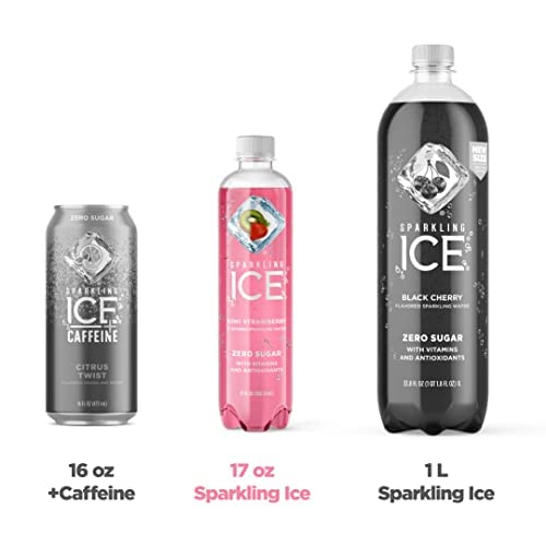 Sparkling Ice, Strawberry Lemonade Sparkling Water, Zero Sugar Flavored Water, with Vitamins and Antioxidants, Low Calorie Beverage, 17 fl oz Bottles (Pack of 12)