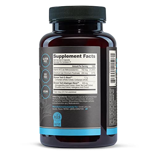 ONNIT Shroom TECH Sport (84ct) | All Natural Pre-Workout Supplement with Ashwagandha, Cordyceps Mushroom, and Rhodiola Rosea