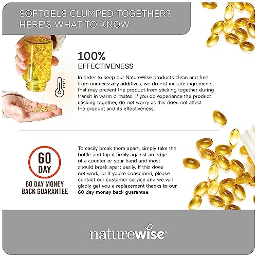 NatureWise Vegan Vitamin D3 5000iu (125 mcg) Support for Muscle Function, Bone Health, and Immune System Bioactive, Non-GMO in Cold-Pressed Organic Olive Oil Gluten-Free (Packaging May Vary)