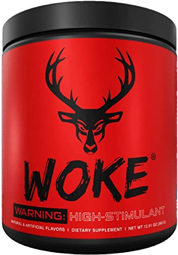 Bucked Up - Woke - HIGH STIM Pre Workout - Best Tasting - Focus Nootropic, Pump, Strength and Growth, 30 Servings (Strawberry Kiwi)