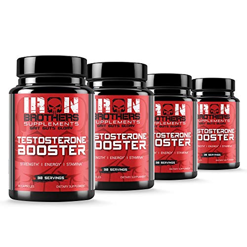 Testosterone Booster for Men - Estrogen Blocker - Supplement Natural Energy, Strength & Stamina - Lean Muscle Growth - Promotes Fat Loss - Increase Male Performance (4 Bottles)