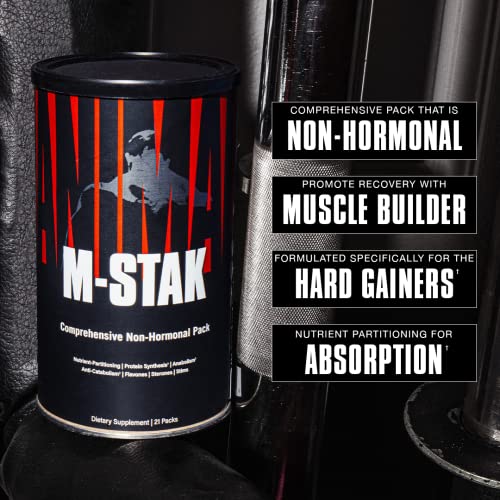 Universal Nutrition Animal M-Stak Non-Hormonal All Natural Anabolic Gainer Supplement, 21 Count