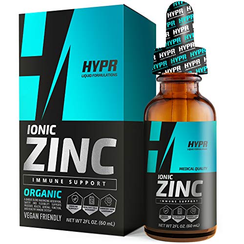 HYPR Ionic Liquid Zinc Drops. Best Advanced Nano Zinc Liquid Vitamin Supplement for Immune Support + Energy. High Bioavailability Triple Distilled and Nanotized for Men and Women