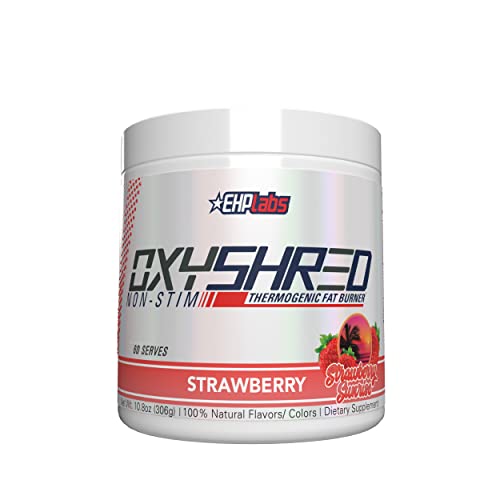 EHPlabs OxyShred Non Stimulant Thermogenic Pre Workout Powder & Shredding Supplement - Pre Workout Powder with L Glutamine & Acetyl L Carnitine, Energy Boost Drink - Strawberry Sunrise, 60 Servings
