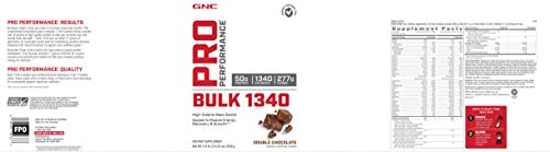 GNC Pro Performance Bulk 1340 - Double Chocolate, Twin Pack, 9 Servings per Bottle, Supports Muscle Energy, Recovery and Growth