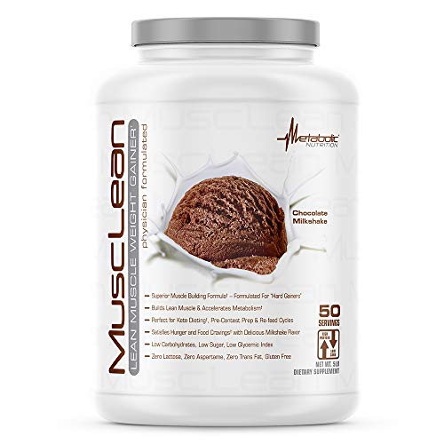 Metabolic Nutrition - Musclean - Milkshake, Whey High Protein Meal Replacement, Maintenance Nutrition, Low Carb, Keto Diet, Digestive Enzymes, Chocolate, 5 Pound (50 ser)