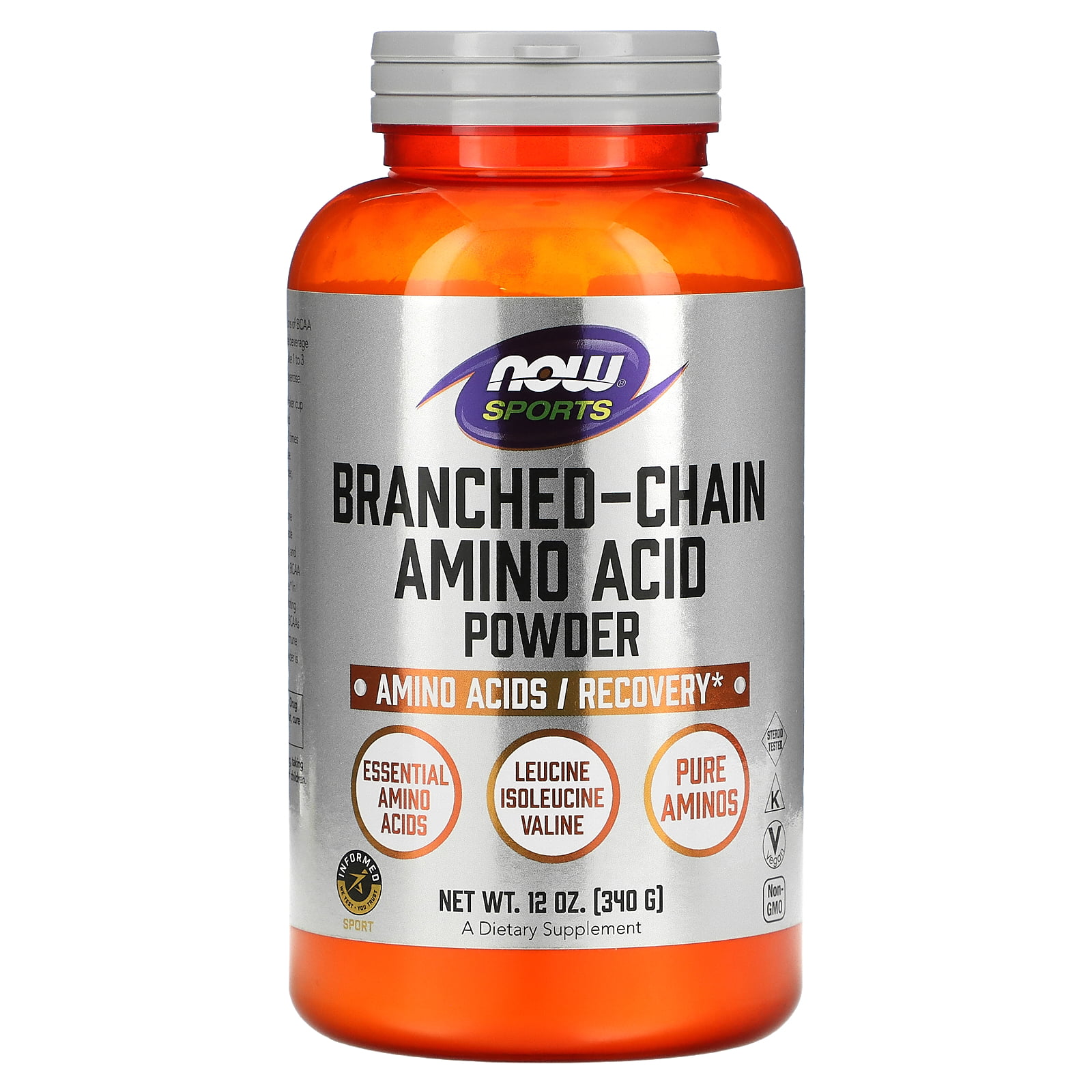 NOW Sports Nutrition, Branched Chain Amino Acid Powder with Leucine, Isoleucine, and Valine, 12-Ounce