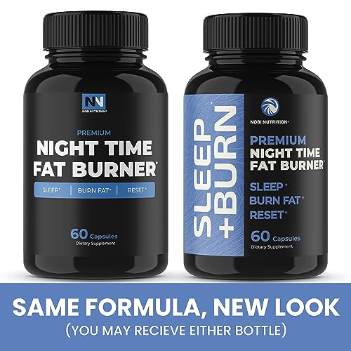 Nobi Nutrition Night Time Fat Burner, Sleep Aid an Appetite Suppressant - Stimulant-Free PM Weight Loss Pills & Metabolism Booster for Men and Women - Healthier Diet Pills - 60 Capsules