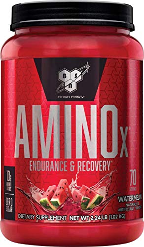 BSN Amino X Muscle Recovery & Endurance Powder with BCAAs, 10 Grams of Amino Acids, Keto Friendly, Caffeine Free, Flavor: Watermelon, 70 Servings (Packaging May Vary)