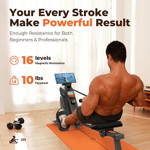 YOSUDA Magnetic Rowing Machine - Foldable Rower with LCD Monitor