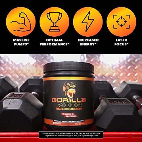 Gorilla Mode Pre Workout - Powerful Energy Boost - 600g (Fruit Punch)